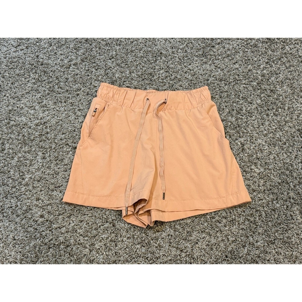 Freely Shorts Womens Small Peach Athletic Running Drawstring Zip Pocket Stretch